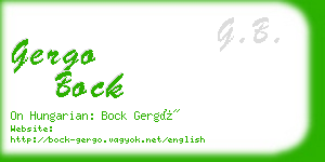 gergo bock business card